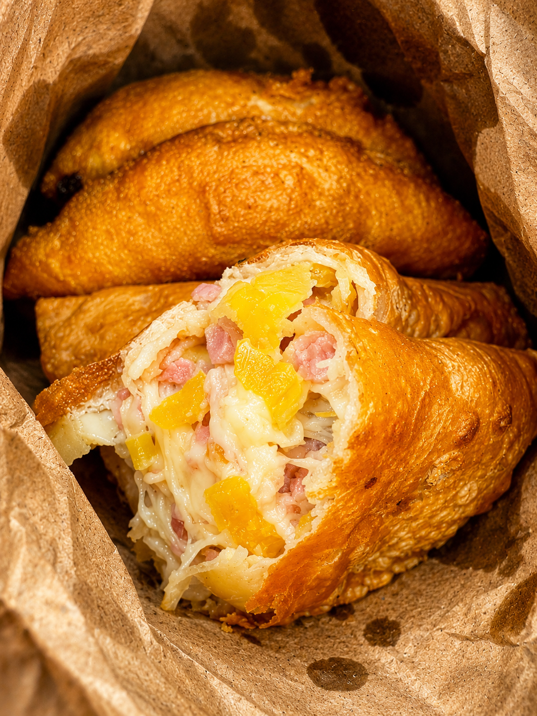 Hawaiiana empanada cross-section